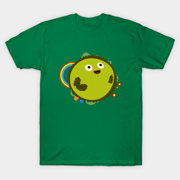 Happy Green Planet T-Shirt by LironPeer